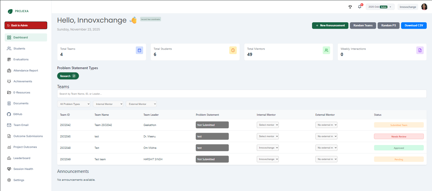 Coordinator Dashboard