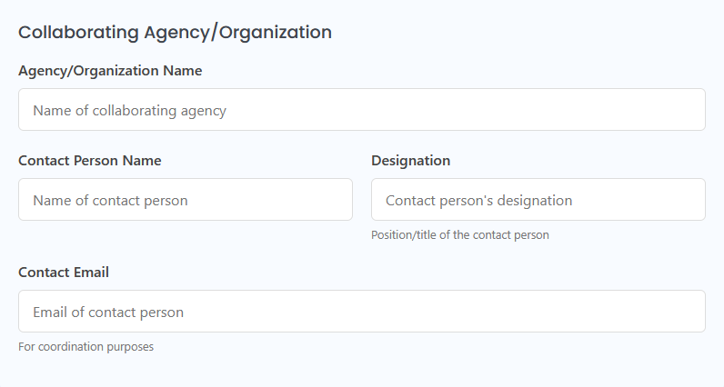 Collaborating Agency Section